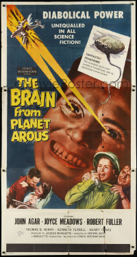 1a1694 BRAIN FROM PLANET AROUS signed 3sh 1957 by John Agar, the most feared man in the universe!