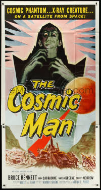 1a1695 COSMIC MAN 3sh 1959 art of soldiers & tanks attacking wacky creature from space, rare!
