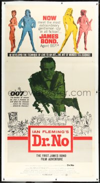 1a0013 DR. NO linen 3sh 1962 art of Sean Connery as secret agent James Bond 007, incredibly rare!