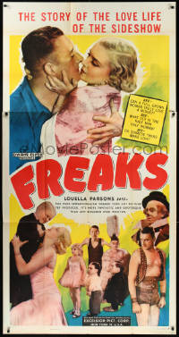 1a0198 FREAKS 3sh R1949 Tod Browning classic, story of the love life of the sideshow, very rare!