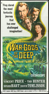 1a1707 WAR-GODS OF THE DEEP 3sh 1965 Vincent Price, Jacques Tourneur sci-fi, Reynold Brown art!