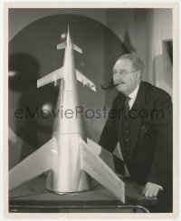 1a1563 SPACEWAYS 8x10 still 1953 Hammer sci-fi, c/u of scientist Philip Leaver with model rocket!