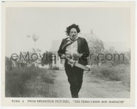 1a1446 TEXAS CHAINSAW MASSACRE 8x10.25 still #2 1974 great image of Leatherface running w/chainsaw!