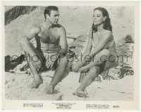 1a1571 THUNDERBALL 8x10.25 still 1965 Sean Connery as James Bond on beach with sexy Claudine Auger!