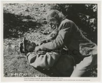 1a1577 WEREWOLF 8.25x10 still 1956 best close up of Wolf Man Steven Ritch choking man on the ground!