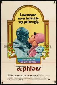 1a1047 ABOMINABLE DR. PHIBES 1sh 1971 Vincent Price, love means never having to say you're ugly
