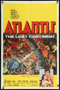 1a1060 ATLANTIS THE LOST CONTINENT 1sh 1961 George Pal sci-fi, cool fantasy art by Joseph Smith!