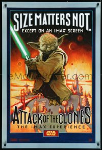1a2422 ATTACK OF THE CLONES IMAX DS style A 1sh 2002 Star Wars Episode II, Yoda, size matters not!