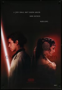 1a2421 ATTACK OF THE CLONES style A teaser 1sh 2002 Star Wars, Christensen & Natalie Portman!