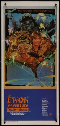 1a0542 CARAVAN OF COURAGE Aust daybill 1984 An Ewok Adventure, Star Wars, art by Drew Struzan!