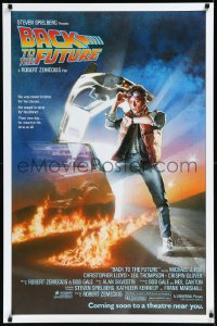 1a2429 BACK TO THE FUTURE advance 1sh 1985 art of Michael J. Fox & Delorean by Drew Struzan!