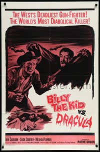 1a1073 BILLY THE KID VS. DRACULA 1sh 1965 John Carradine as the vampire, Plowman, cool horror art!