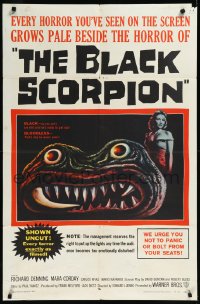 1a1076 BLACK SCORPION 1sh 1957 art of wacky creature looking more laughable than horrible!