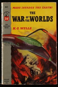 1a1402 WAR OF THE WORLDS paperback book 1953 H.G. Wells sci-fi classic, Mars invades the Earth!
