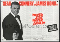 1a0057 NEVER SAY NEVER AGAIN linen advance British quad 1983 Sean Connery as James Bond pointing gun!