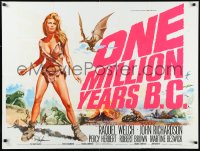 1a2202 ONE MILLION YEARS B.C. signed British quad 1967 by Ray Harryhausen, Chantrell art Welch, rare!