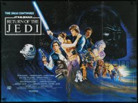 1a2207 RETURN OF THE JEDI British quad 1983 Lucas' classic, different art by Kirby including Ewok!