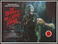1a2208 RETURN OF THE LIVING DEAD British quad 1985 of zombie Jerome Coleman eating paramedic, rare!