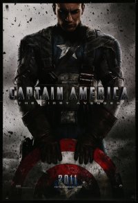 1a2450 CAPTAIN AMERICA: THE FIRST AVENGER int'l teaser DS 1sh 2011 Chris Evans holding his shield!