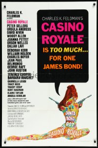 1a1097 CASINO ROYALE 1sh 1967 all-star James Bond spy spoof, psychedelic art by Robert McGinnis!
