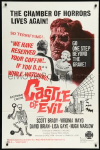1a1098 CASTLE OF EVIL 1sh 1966 sexy Virginia Mayo, funeral expenses paid if you drop dead watching!