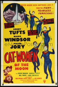 1a1103 CAT-WOMEN OF THE MOON 1sh 1953 campy cult classic, they're fiery, fearless & ferocious!