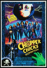 1a2454 CHOPPER CHICKS IN ZOMBIETOWN 1sh 1989 Amazons w/guns, whips, chains & rock 'n' roll!