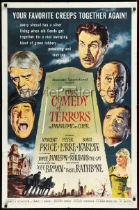 1a1111 COMEDY OF TERRORS 1sh 1964 Boris Karloff, Peter Lorre, Vincent Price, Joe E. Brown, Tourneur!
