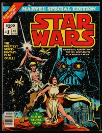 1a0457 STAR WARS #1 comic book July 1977 Marvel Special Edition, great color artwork!