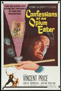 1a1113 CONFESSIONS OF AN OPIUM EATER 1sh 1962 Vincent Price, cool art of drugs & caged girls!