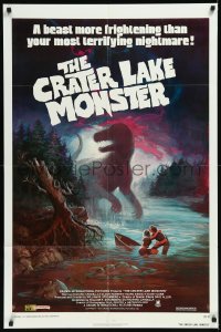 1a1116 CRATER LAKE MONSTER 1sh 1977 Wil art of the dinosaur more frightening than your nightmares!