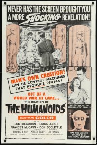 1a1118 CREATION OF THE HUMANOIDS 1sh 1962 can he control machines that produce people, shocking!