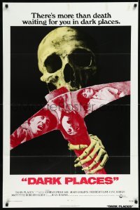 1a1133 DARK PLACES 1sh 1974 cool image of skull & pick, there's more than death waiting for you!