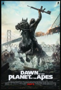 1a2464 DAWN OF THE PLANET OF THE APES style C advance DS 1sh 2014 great image of ape on horseback!