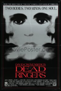 1a1141 DEAD RINGERS 1sh 1988 Jeremy Irons & Genevieve Bujold, David Cronenberg, borderless design!