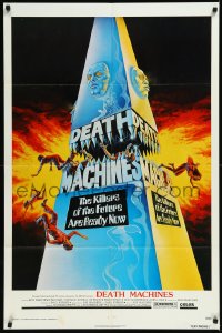 1a1144 DEATH MACHINES 1sh 1976 wild sci-fi art image, the killers of the future are ready now!