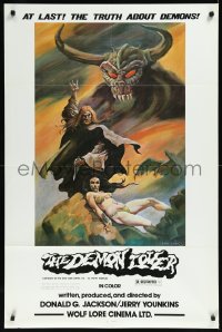 1a1146 DEMON LOVER 1sh 1976 Gunnar Hansen, cool horror art with monster & sexy girl by Val Mayerik!