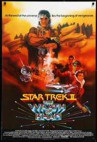 1a2364 STAR TREK II English 1sh 1982 The Wrath of Khan, Ricardo Montalban, Shatner, Bob Peak art!