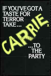 1a2365 CARRIE Marler Haley English double crown 1977 Stephen King, day-glo title treatment, rare!