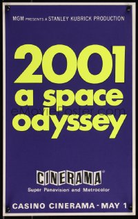1a1843 2001: A SPACE ODYSSEY Cinerama English 13x20 1968 Stanley Kubrick, dayglo title, ultra rare!