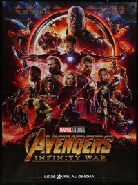 1a0267 AVENGERS: INFINITY WAR advance French 1p 2018 Robert Downey Jr., Marvel Comics cast montage!
