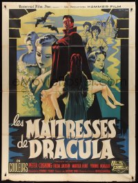 1a0275 BRIDES OF DRACULA French 1p 1960 cool completely different vampire art by Koutachy!