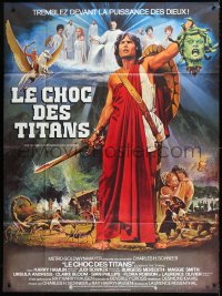 1a0278 CLASH OF THE TITANS French 1p 1981 Ray Harryhausen, different Jean Mascii fantasy art!