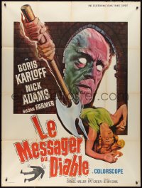 1a0291 DIE, MONSTER, DIE French 1p 1965 AIP, cool artwork of Boris Karloff, the ultimate in diabolism!