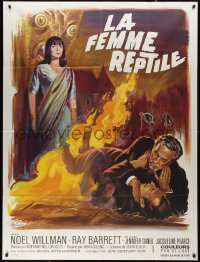 1a0375 REPTILE French 1p 1967 snake woman Jacqueline Pearce, different horror art by Boris Grinsson!