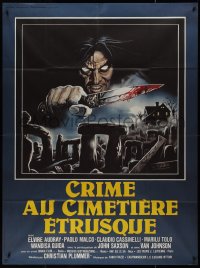 1a0382 SCORPION WITH TWO TAILS French 1p 1982 cool horror art of possessed guy with bloody knife!