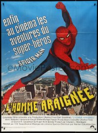 1a0389 SPIDER-MAN French 1p 1978 Marvel Comic, great image of Nicholas Hammond as Spidey!