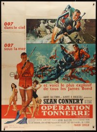 1a0395 THUNDERBALL French 1p 1965 McGinnis & McCarthy art of Sean Connery as James Bond 007!