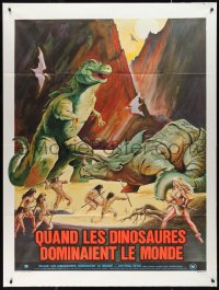 1a0405 WHEN DINOSAURS RULED THE EARTH French 1p 1976 Hammer, different art of cavemen & women!