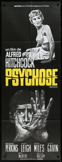 1a0261 PSYCHO black style French door panel R1980s Janet Leigh & Anthony Perkins, Hitchcock, rare!